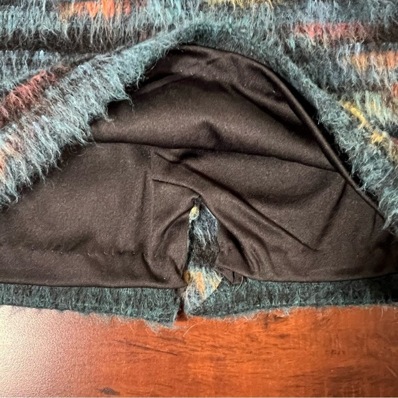 ANTHROPOLOGIE Maeve Feathered Wool Mini Pencil Skirt Fuzzy Blue Motif Size 0 - Picture 9 of 13